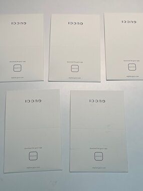 NEW set of 5 GUCCI Empty white logo Envelope Gift Receipt Holder folding card